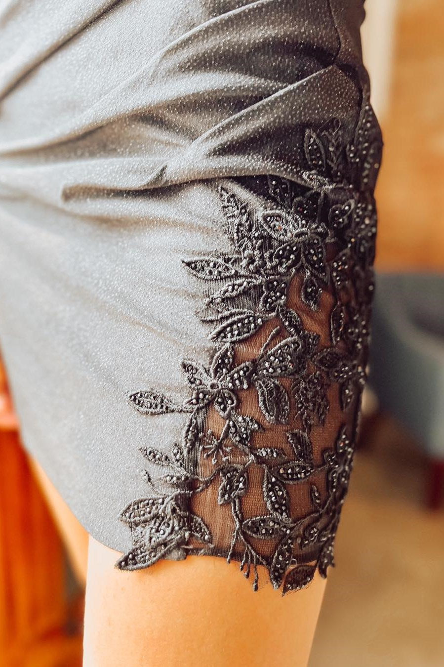 Black Homecoming Dress Heart shaped Fitted with Floral Lace Short Party Cocktail Dress