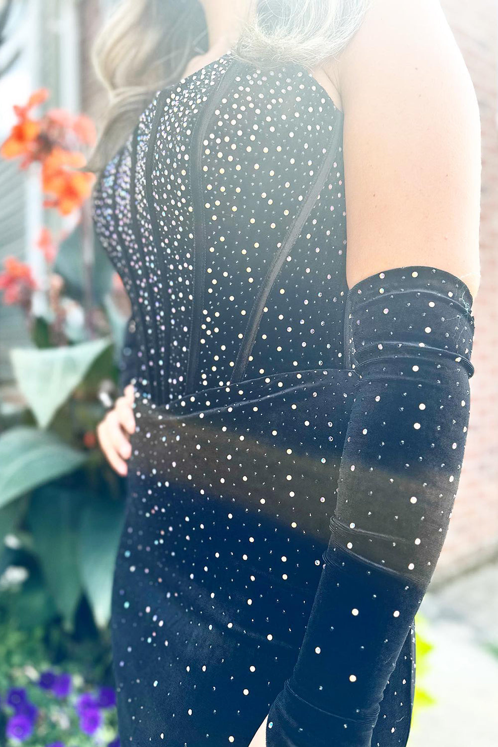 Black Homecoming Dresses Beaded Corset Tight Short Cocktail Dresses With Detachable Sleeves