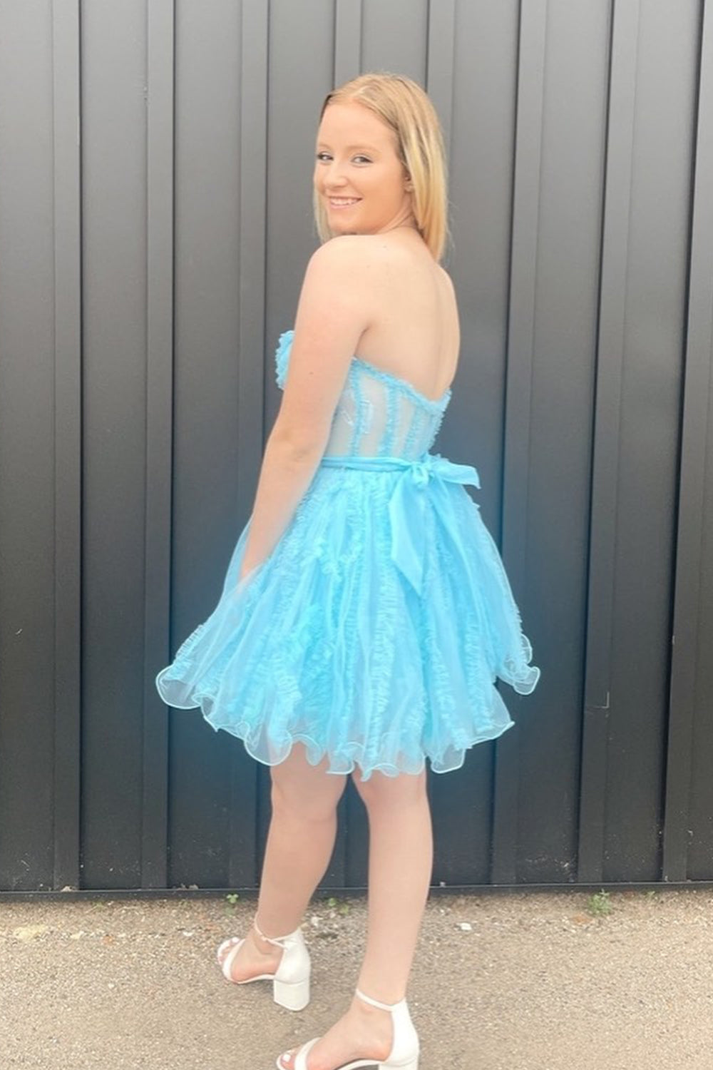 Black Homecoming Dresses Corset Sweetheart A-Line Short Tulle Cocktail Dresses