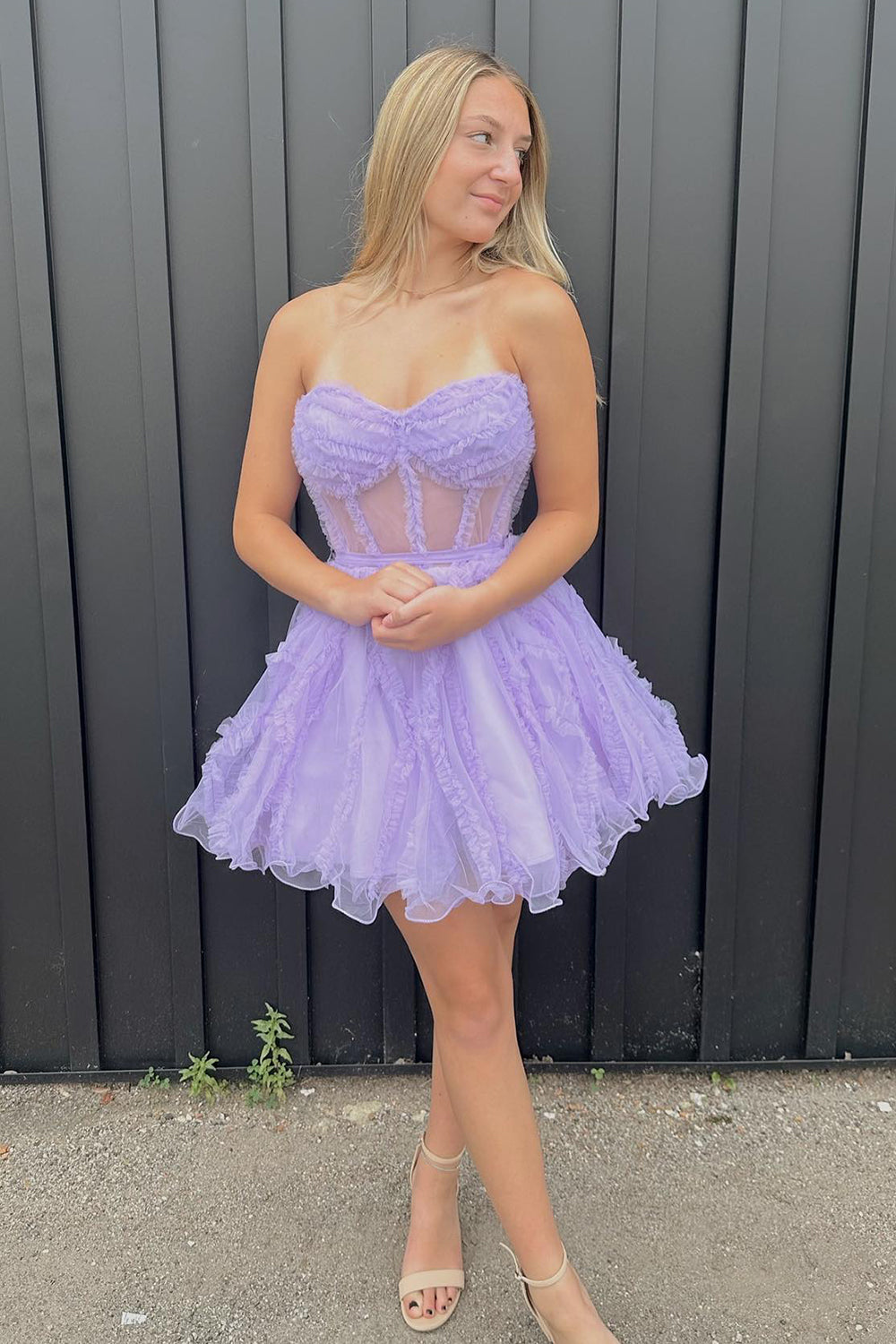 Black Homecoming Dresses Corset Sweetheart A-Line Short Tulle Cocktail Dresses