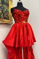 Black Homecoming Dresses High Low Satin A-Line Mirror Cocktail Dresses