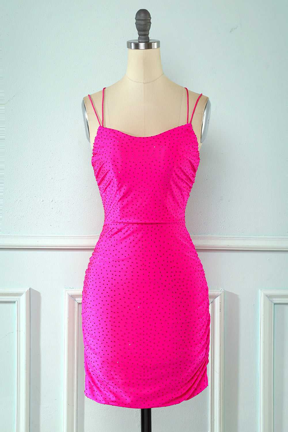 Black Homecoming Dresses Lace Up Tight Cocktail Dresses