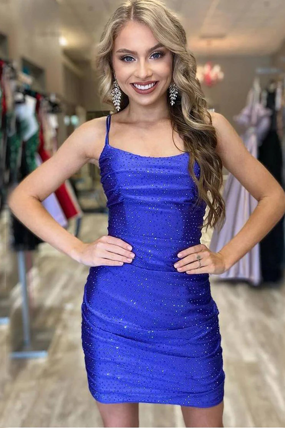 Black Homecoming Dresses Lace Up Tight Cocktail Dresses