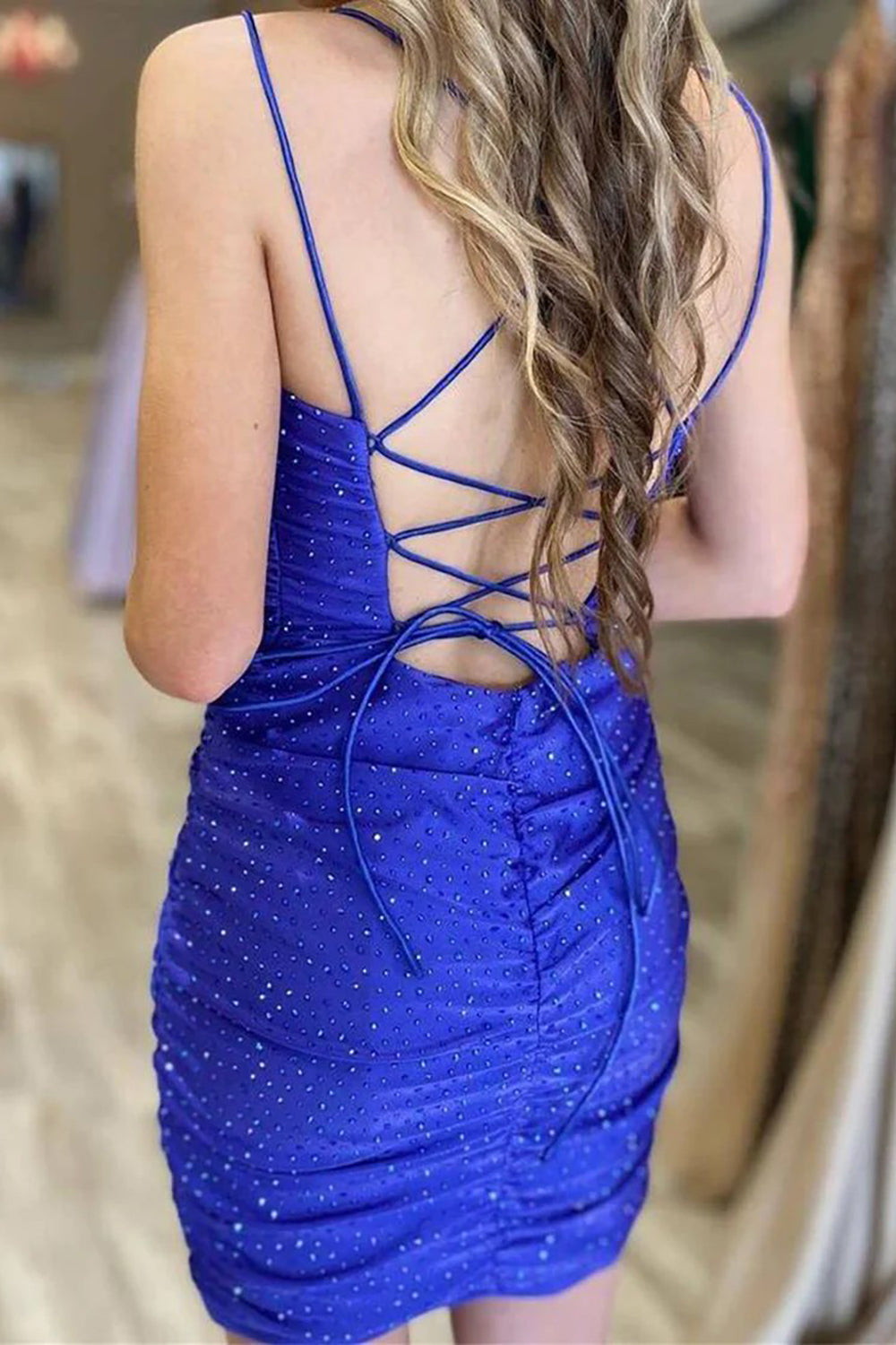 Black Homecoming Dresses Lace Up Tight Cocktail Dresses