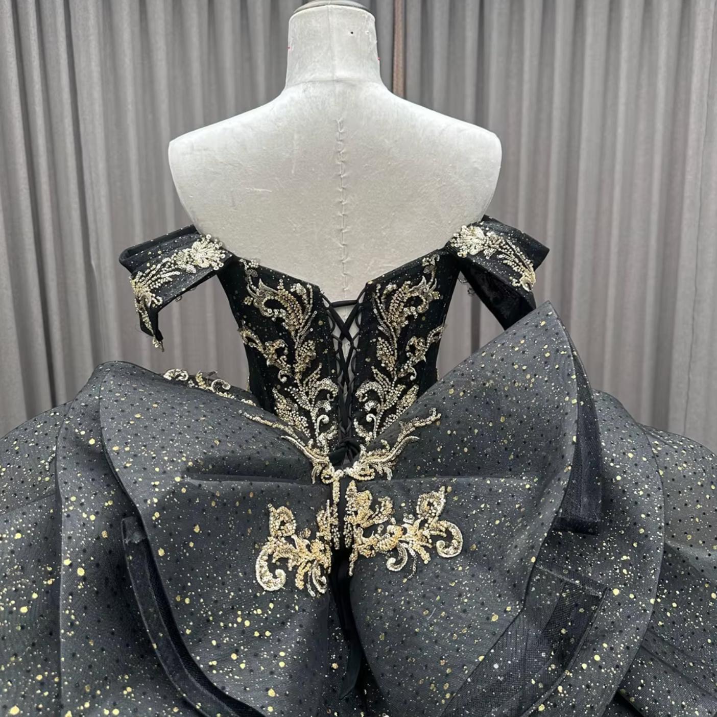 Black Off the Shoulder Quinceanera Dress Ball Gown Sweet 16 Dress