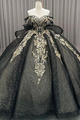 Black Off the Shoulder Quinceanera Dress Ball Gown Sweet 16 Dress