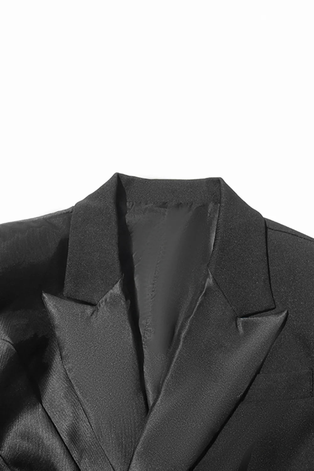 Black Peak Lapel Blazer With Cut-Out Design For Women