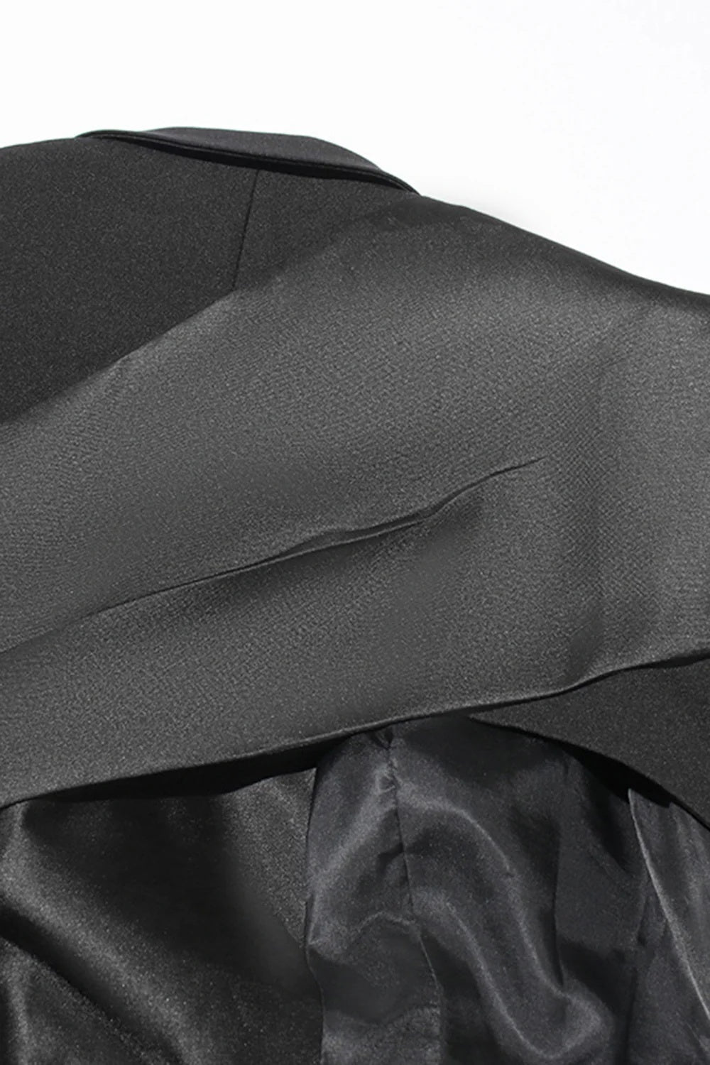 Black Peak Lapel Blazer With Cut-Out Design For Women