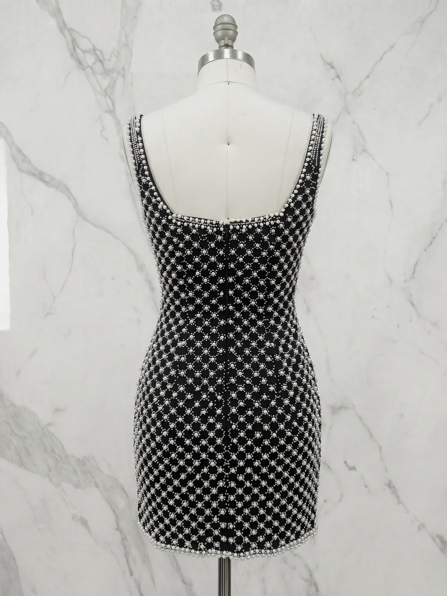 Black Pearl Lattice Short Homecoming Dresses with Satin Bow
