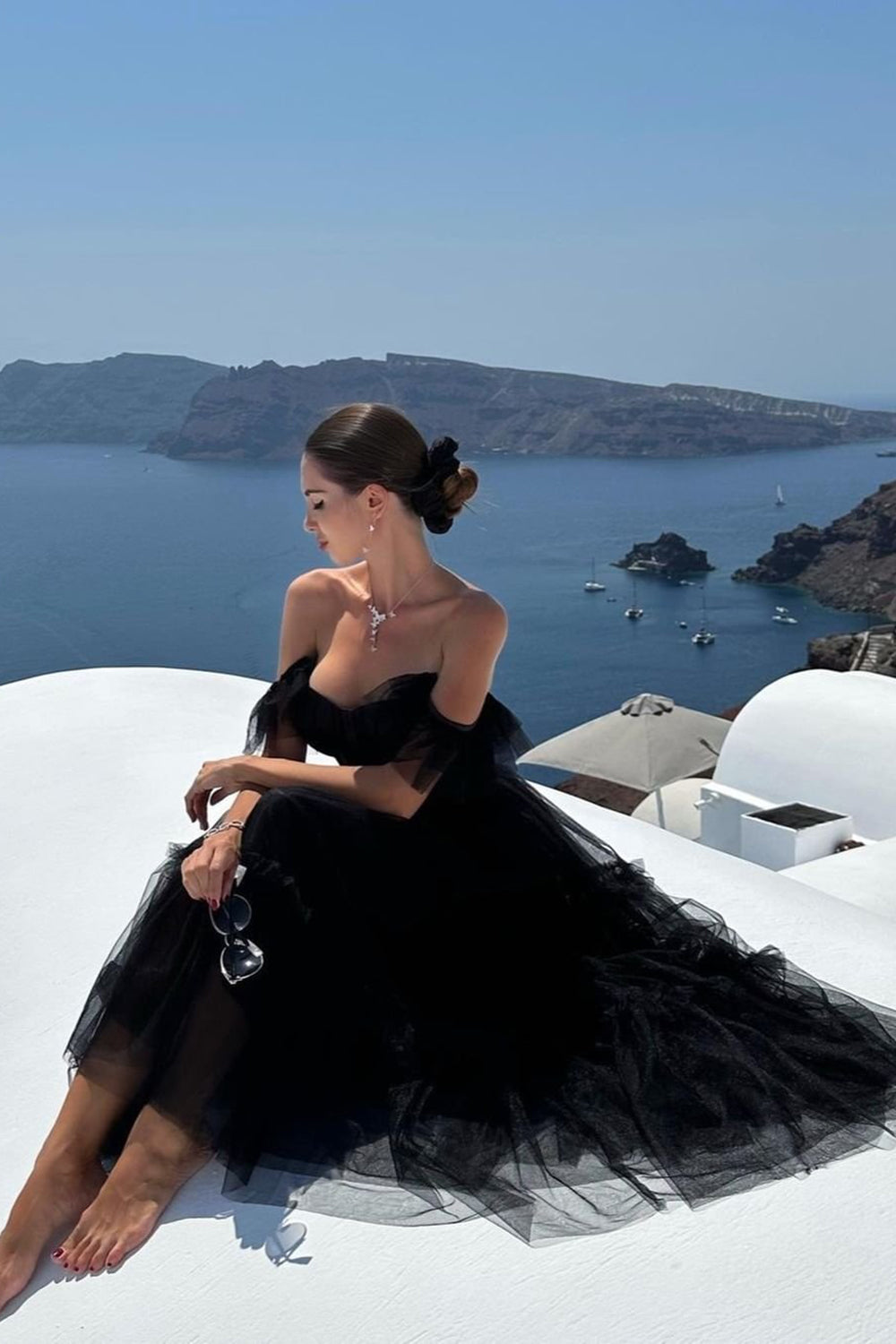 Black Prom Dress A-Line Corset Ruffled Tulle Homecoming Dress