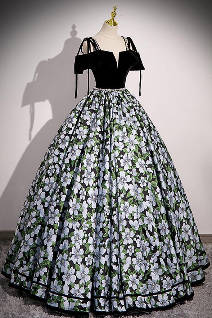 Black Prom Dress A Line Satin Long Evening Dress