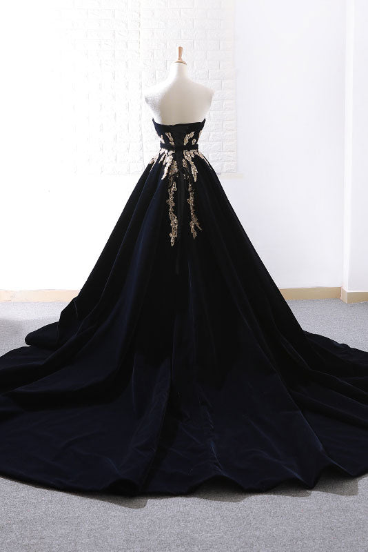 Black Prom Dress Lace Appliques Long Evening Dress