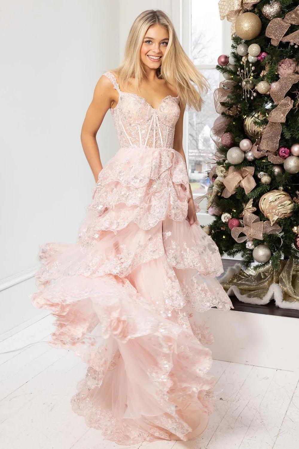 Off the shoulder Prom Dress Tulle Appliques Long Evening Dress