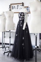 Black Prom Dress Tulle Long Evening Dress