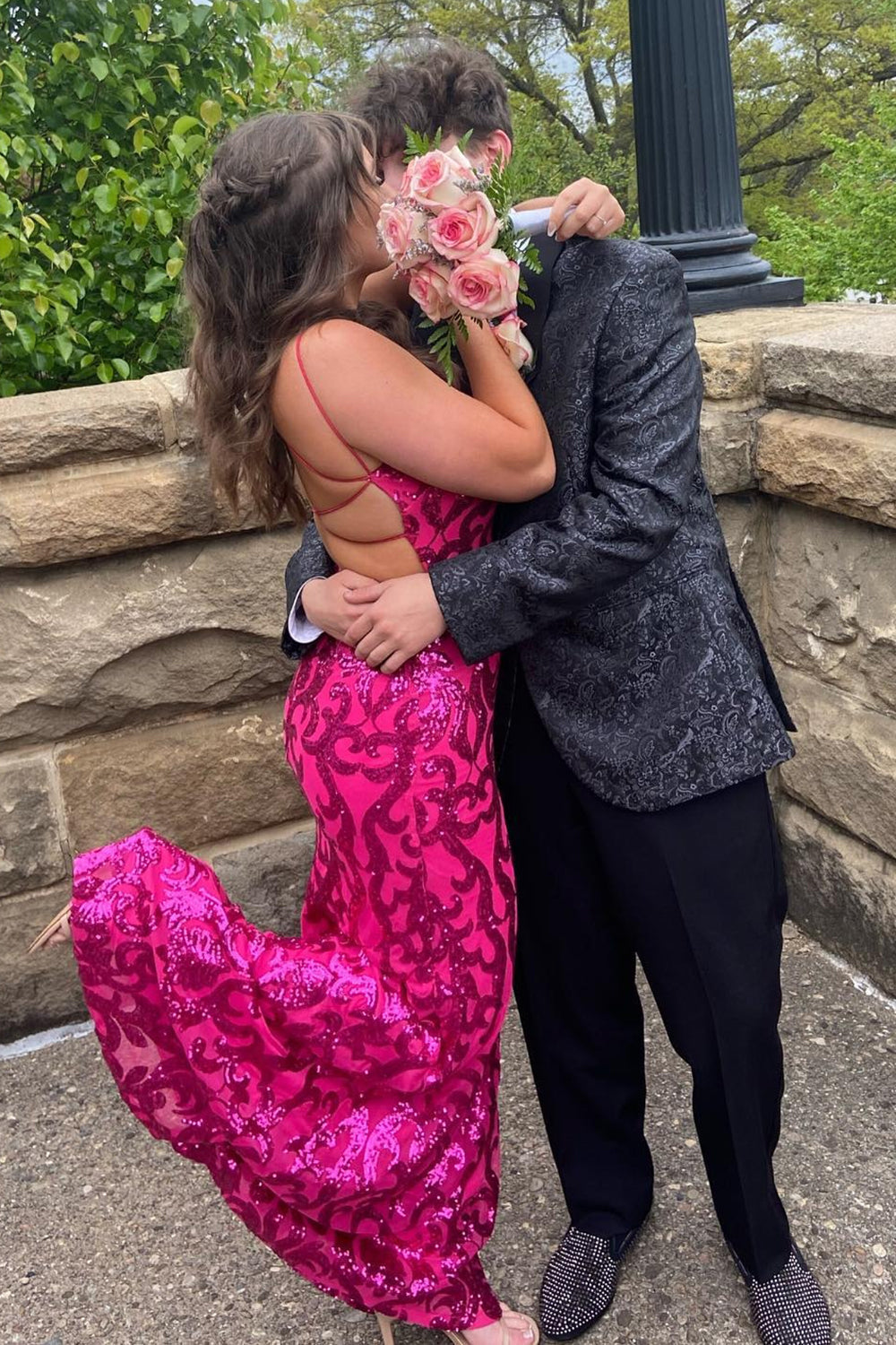 Black Shawl Lapel Jacquard Men's Prom Jacket