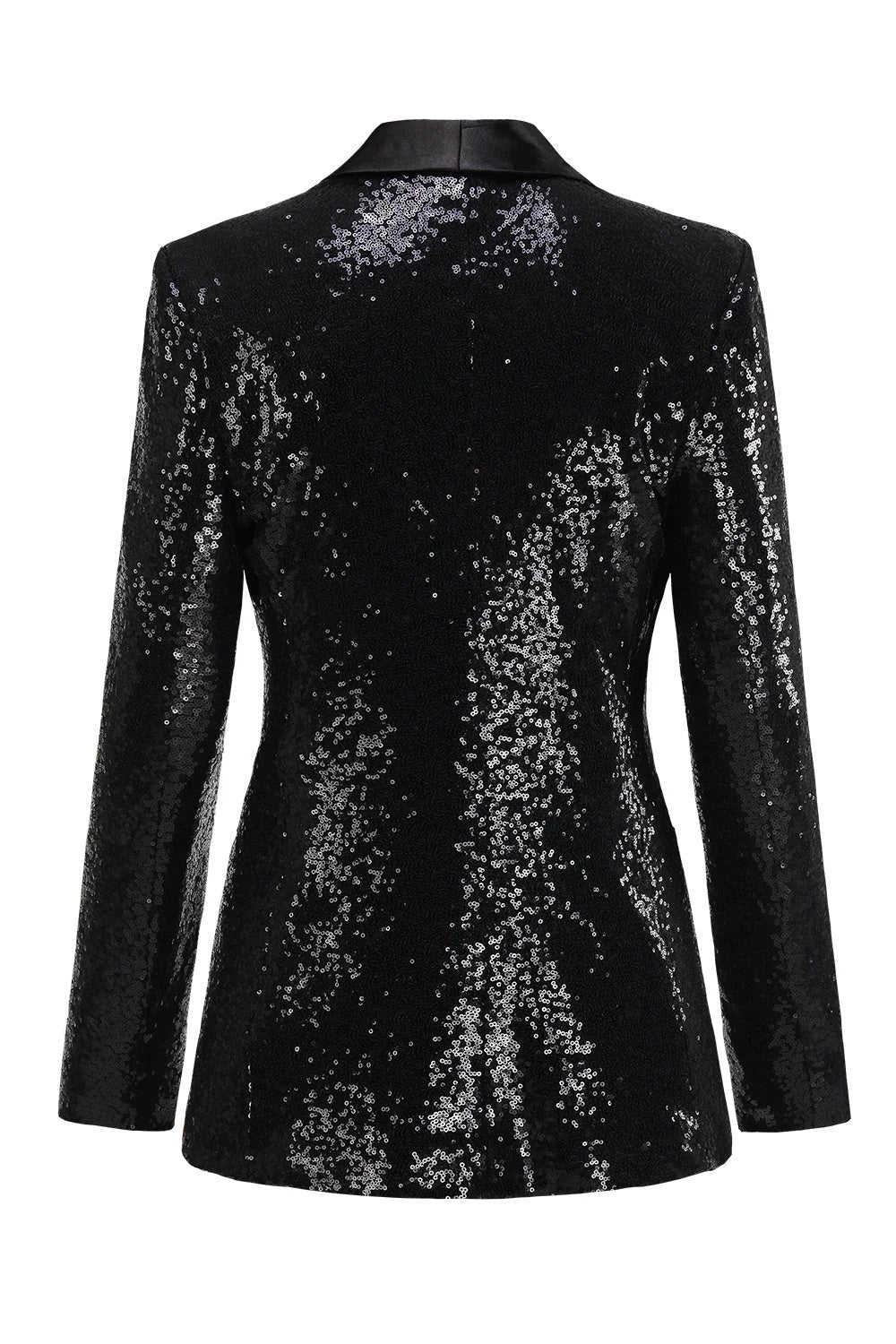 Black Sparkly Prom Blazer For Women With Fringe Details