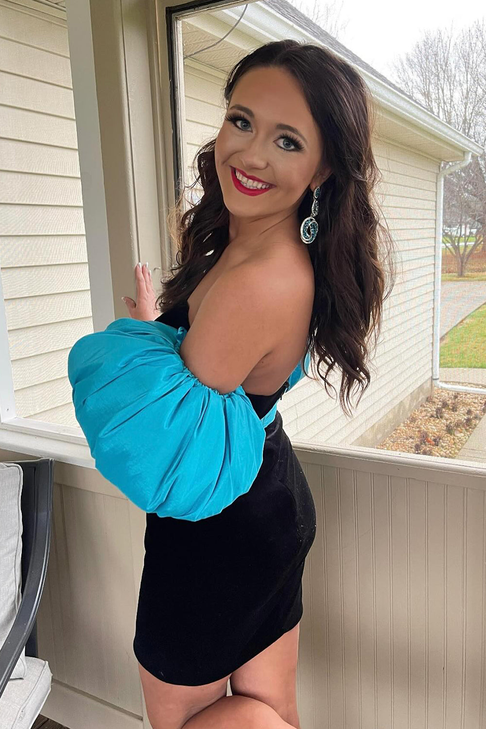 Black Velvet Party Dresses Detachable Sleeves Tight Short Cocktail Dresses