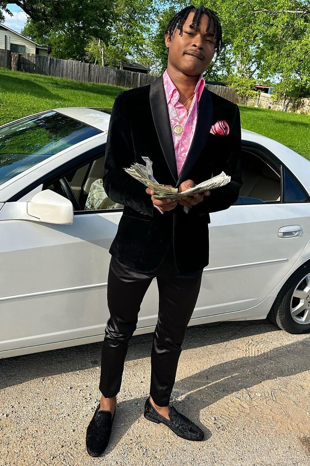 Black Velvet Shawl Lapel Men's Prom Blazer