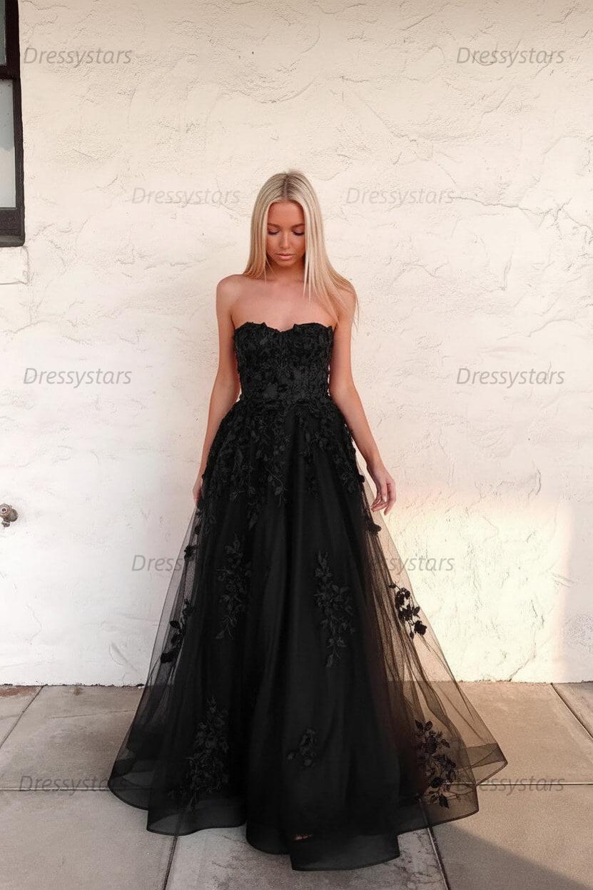 Orange Prom Dress Sweetheart Long Evening Dress with Appliques