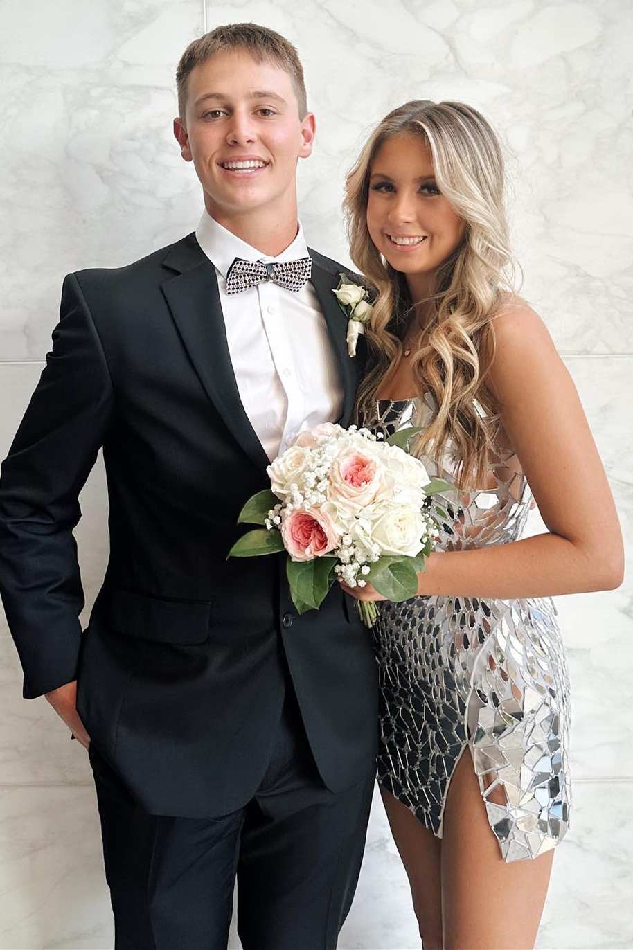 Blue Homecoming Dress Cut Glass Mirror Straps Mini with Slit Short Party Cocktail Dress