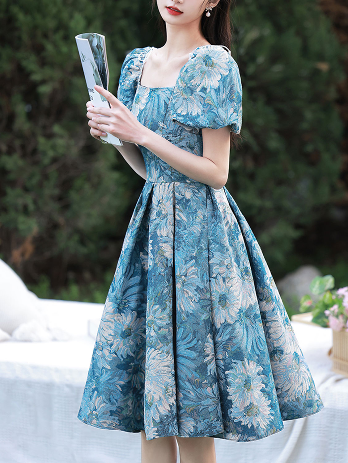 Blue Homecoming Dress Satin Short Party Cocktail Dress