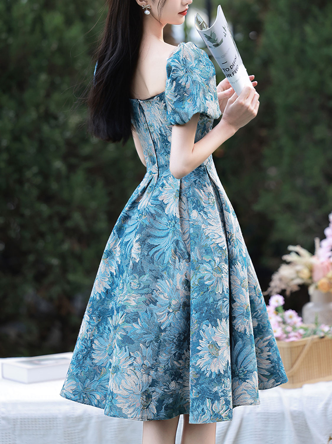 Blue Homecoming Dress Satin Short Party Cocktail Dress