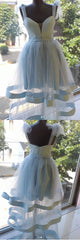 Blue Homecoming Dress Tulle Short Party Cocktail Dress