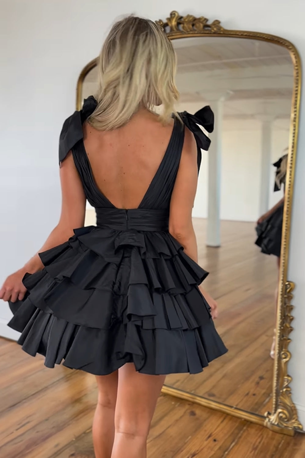 Blue Homecoming Dresses A Line Short Cocktail Dresses With Ruffles