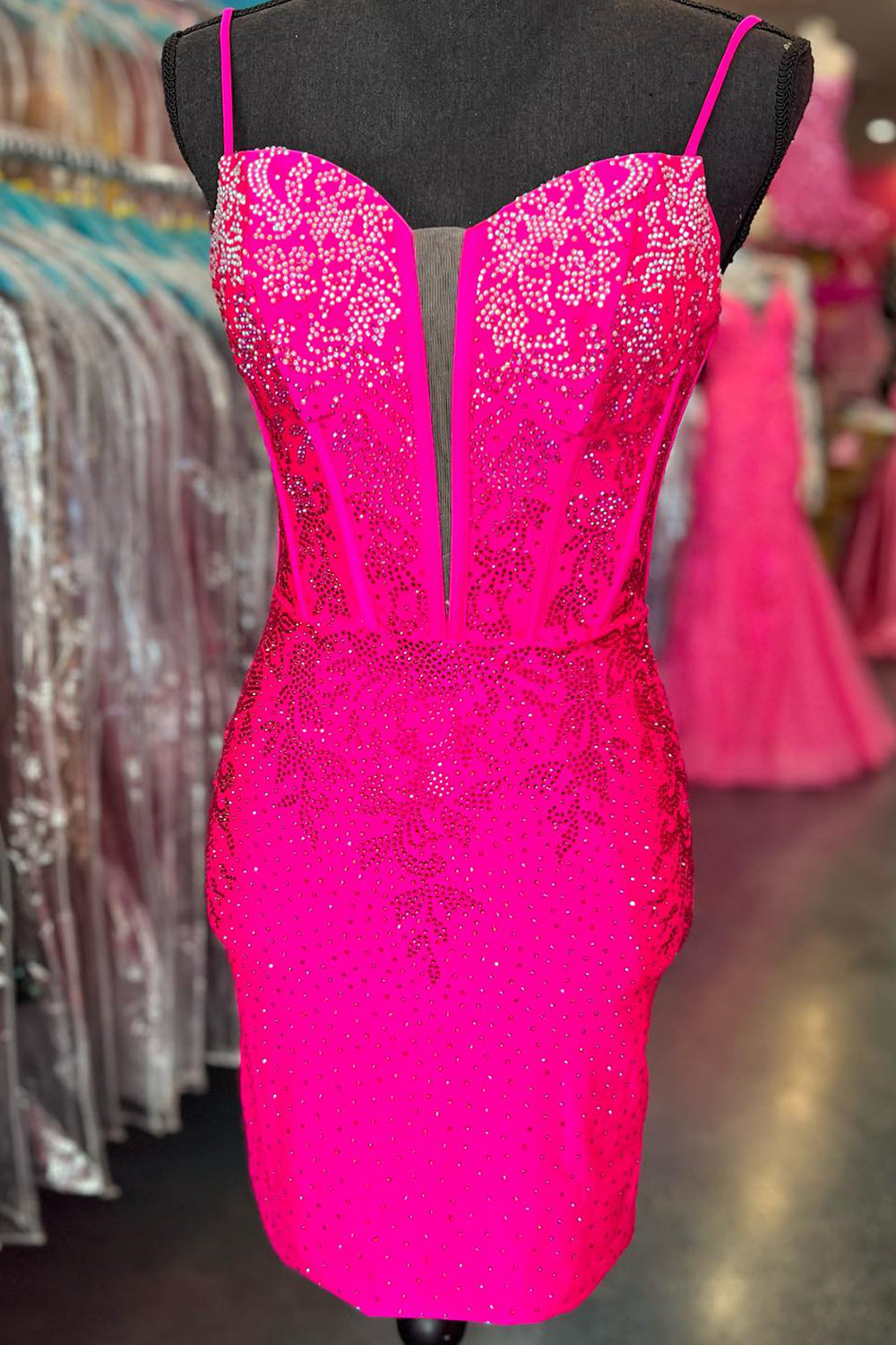 Blue Homecoming Dresses Beaded Corset Lace-Up Back Tight Short Cocktail Dresses