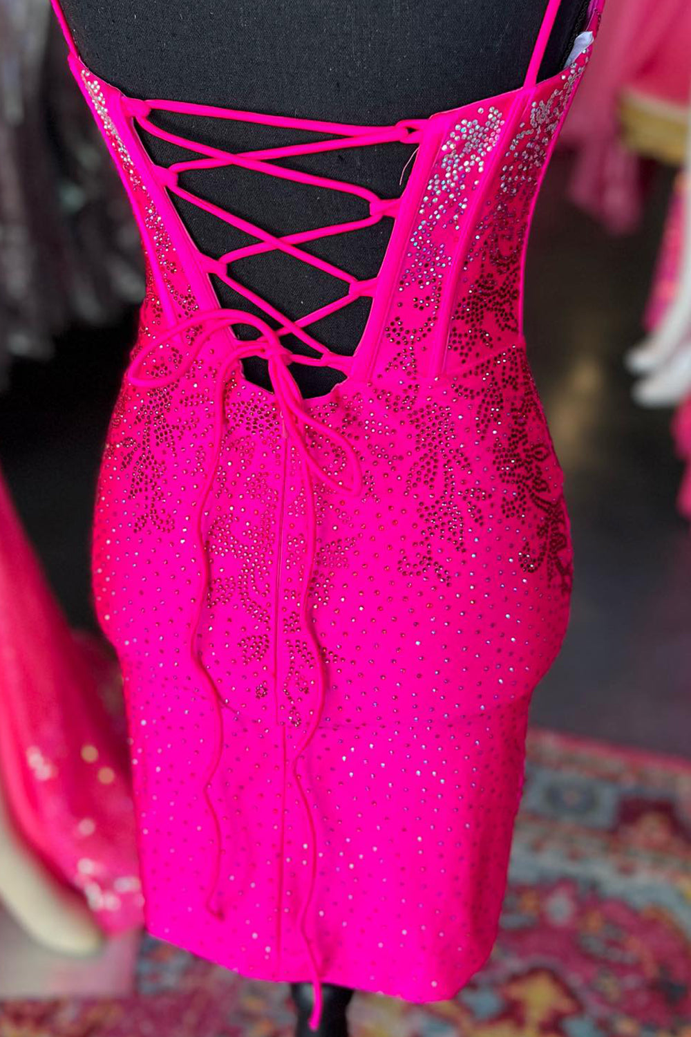Blue Homecoming Dresses Beaded Corset Lace-Up Back Tight Short Cocktail Dresses