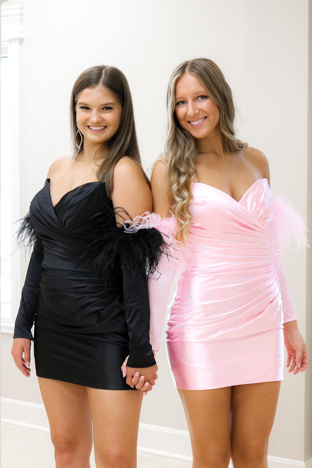 Blue Homecoming Dresses Detachable Long Sleeves Tight Short Cocktail Dresses