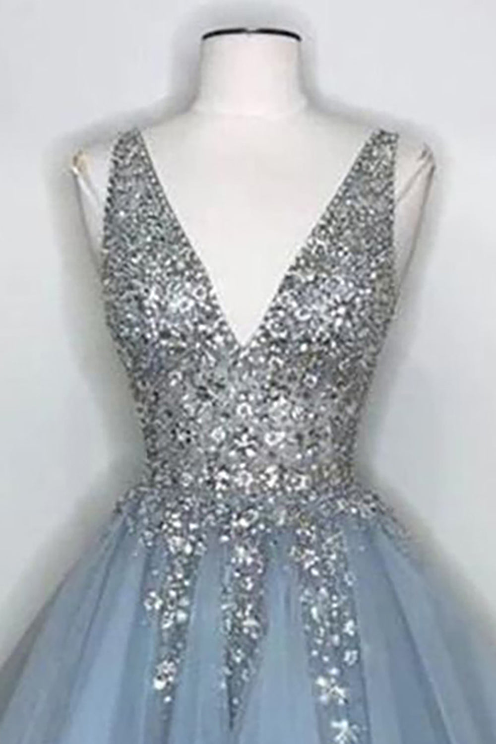 Blue Homecoming Dresses V Neck Cocktail Dresses With Beadings