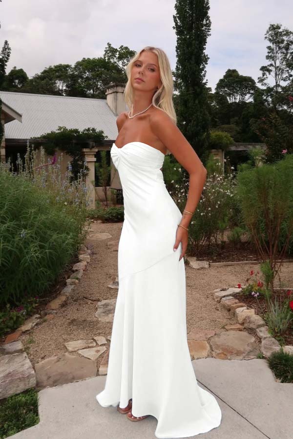 Blue Mermaid Prom Dress Sleeveless Sweetheart Satin Formal Dress