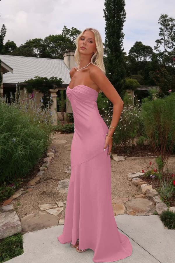 Blue Mermaid Prom Dress Sleeveless Sweetheart Satin Formal Dress