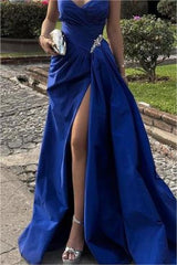 Blue Mermaid Prom Dress Sweetheart Formal Dress With Beadings and Rhinestones