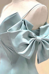 Blue Prom Dress A Line Satin Long Formal Dress Evening Dress