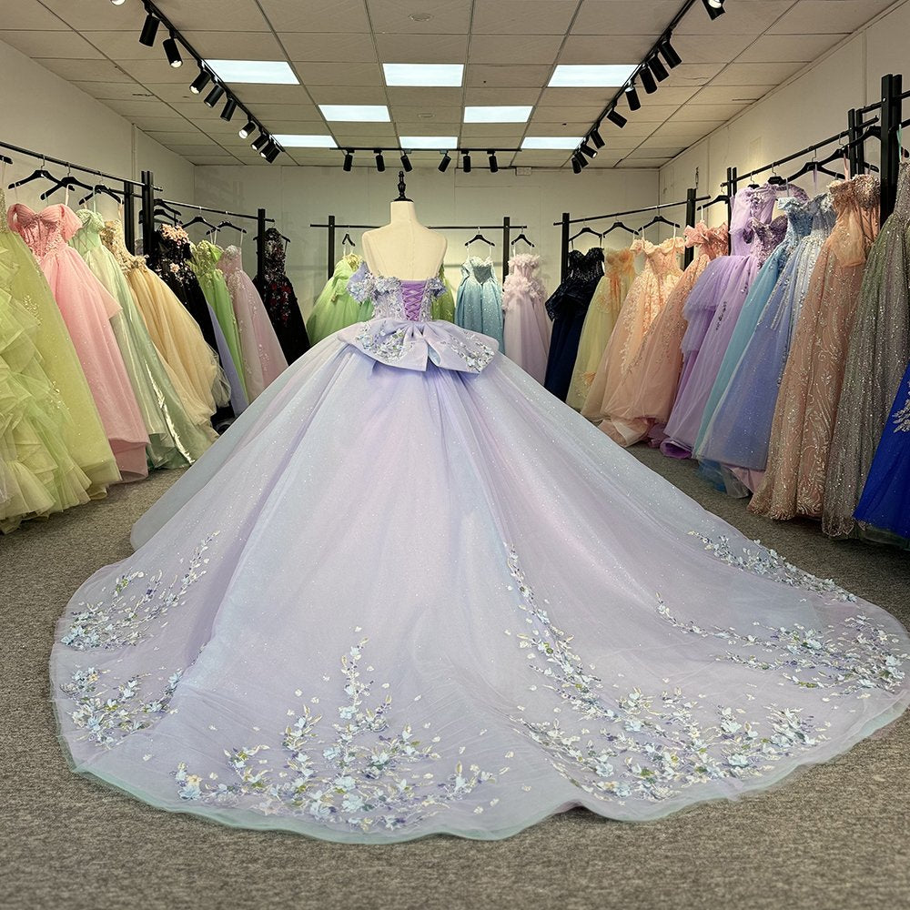 Blue Purple Quinceanera Dress Sweet 15 Evening Dress Sleeveless Ball Gown Dress