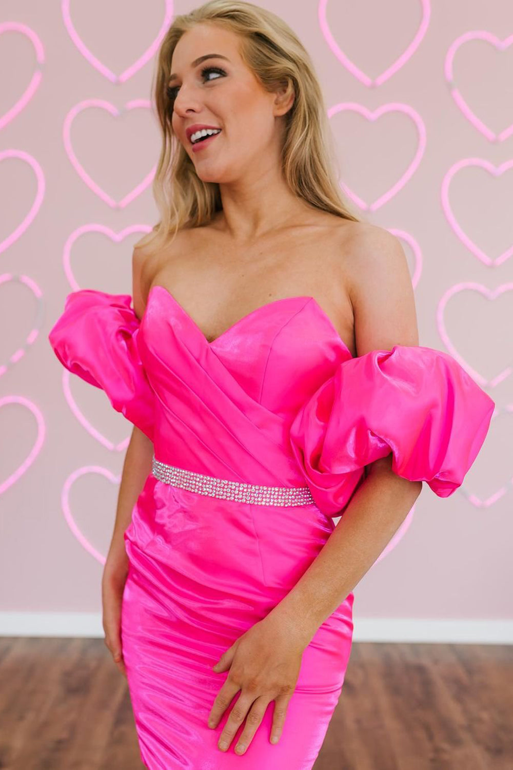 Bodycon Homecoming Dress Hot Pink with Exquisite BeadingShort Party Cocktail Dress