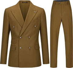 Brown Double Breasted Prom Suit Newest