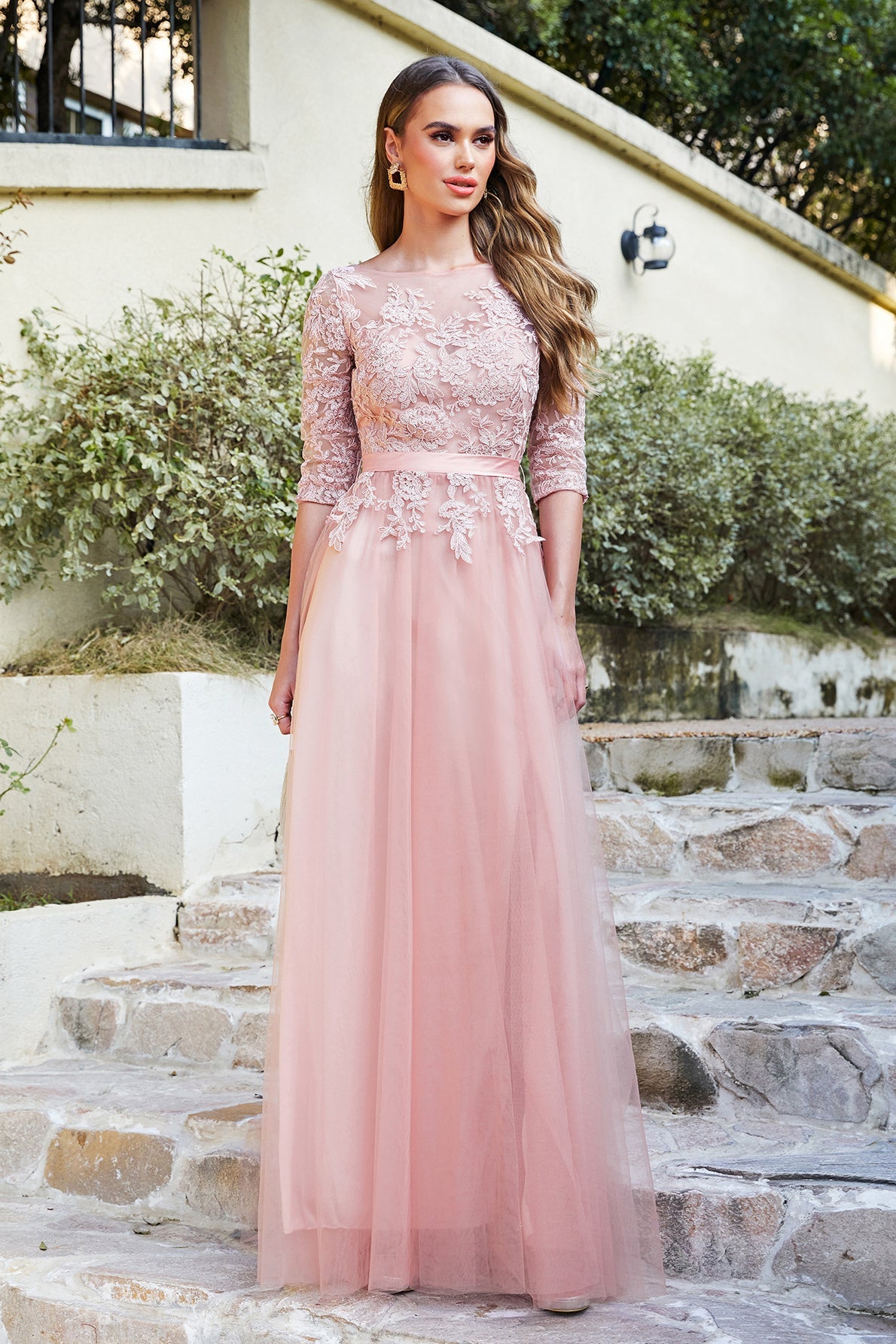 Dressystars Women Burgundy Bateau Neck Mother of the Bride Dress 3/4 Sleeve Evening Dress Dressystars Women Burgundy Bateau Neck Mother of the Bride Dress 3/4 Sleeve Evening Dress