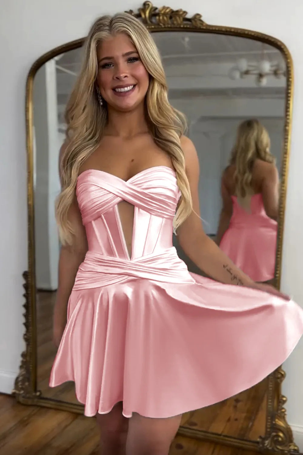 Burgundy Homecoming Dresses Sweetheart Corset A Line Short Cocktail Dresses