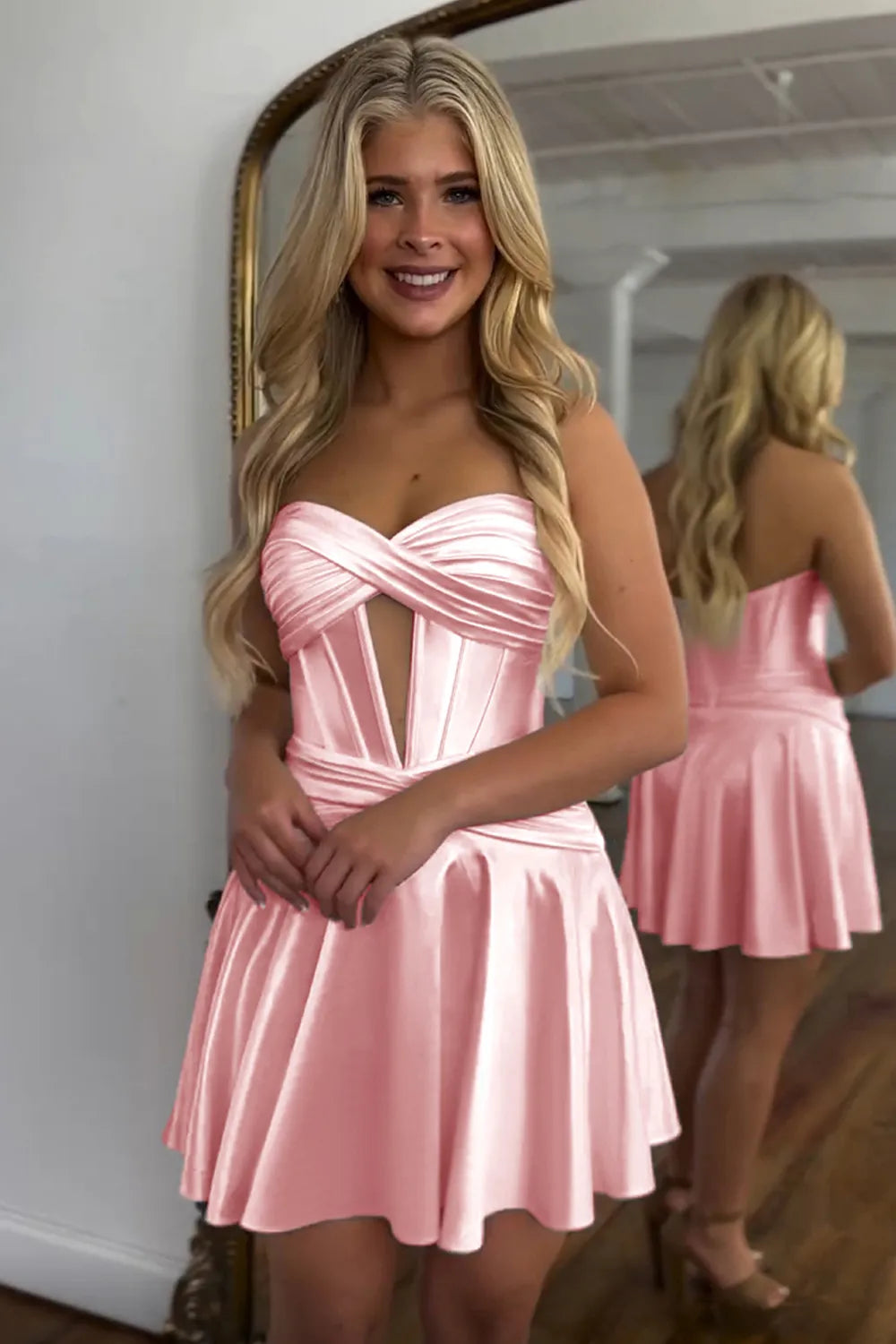 Burgundy Homecoming Dresses Sweetheart Corset A Line Short Cocktail Dresses