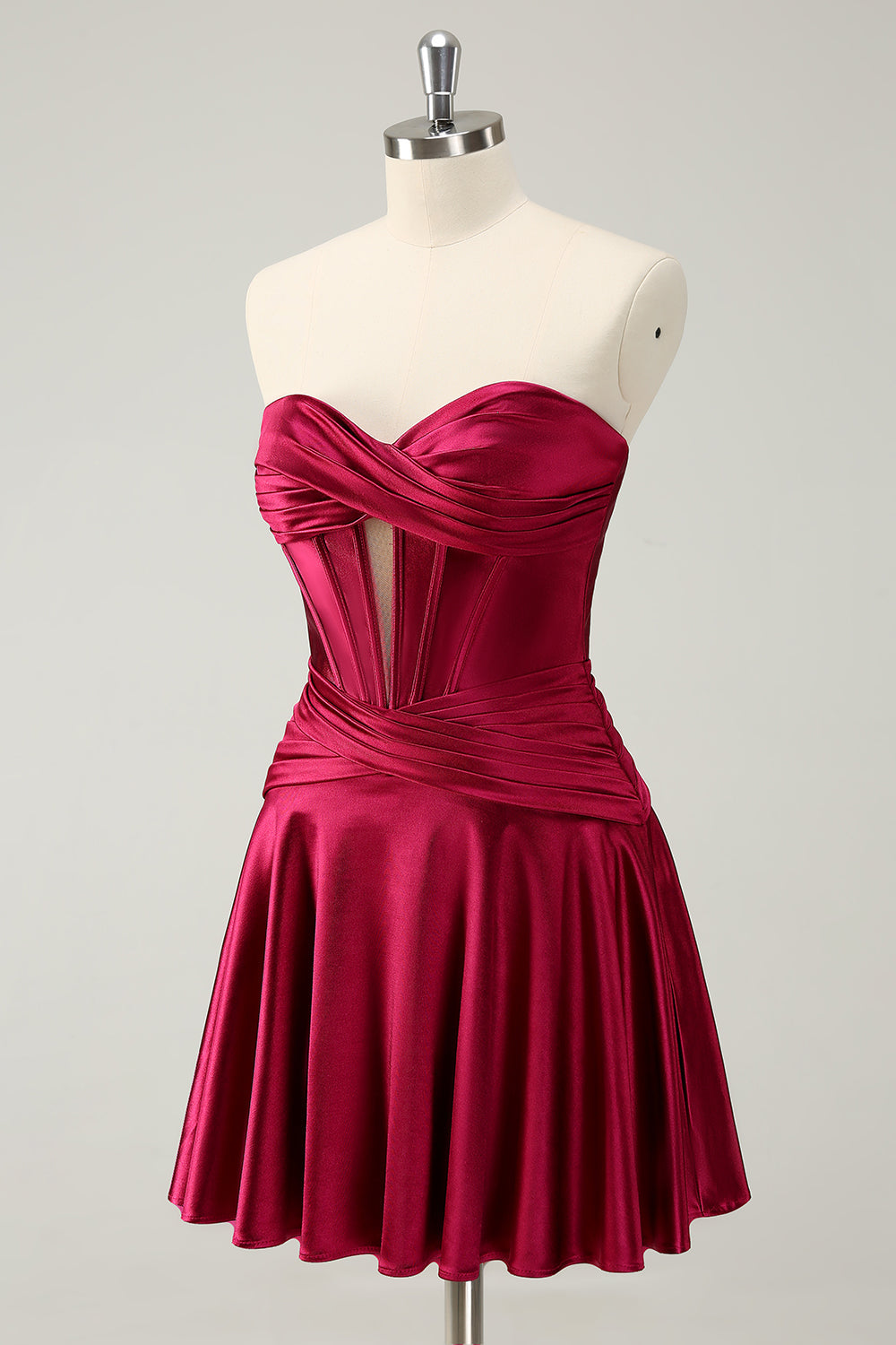 Burgundy Homecoming Dresses Sweetheart Corset A Line Short Cocktail Dresses
