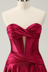 Burgundy Homecoming Dresses Sweetheart Corset A Line Short Cocktail Dresses