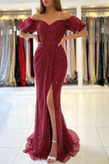 Burgundy Prom Dress Sweetheart Mermaid Long Evening Dress