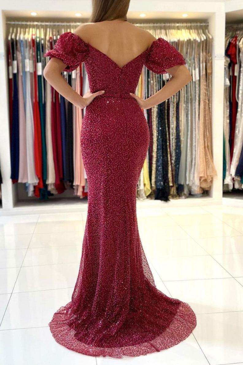 Burgundy Prom Dress Sweetheart Mermaid Long Evening Dress