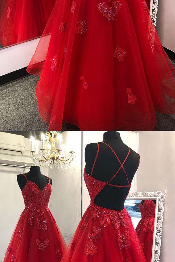 Burgundy Prom Dress Sweetheart Tulle Lace Long Formal Dress Evening Dress