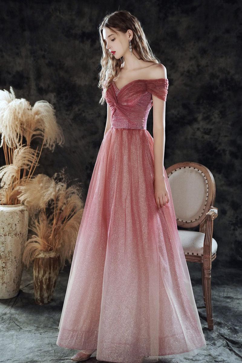 Burgundy Prom Dress Sweetheart Tulle Sequin Long Evening Dress