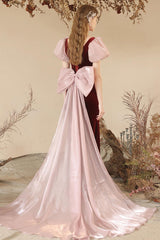 Burgundy Velvet Formal Dress Mermaid Long Christmas Party Dress