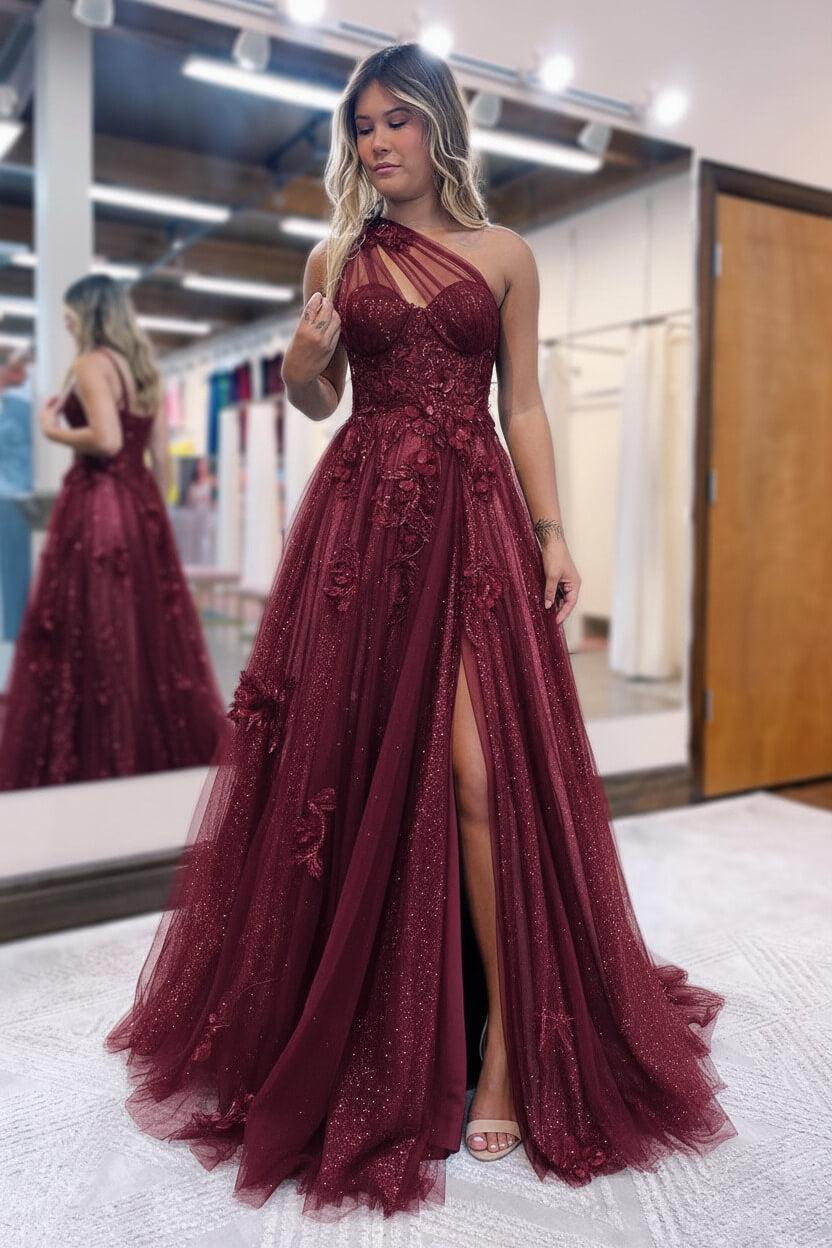 A Line Prom Dress One Shoulder Black Long Appliqued Evening Dress | Dressystars A Line Prom Dress One Shoulder Black Long Appliqued Evening Dress | Dressystars